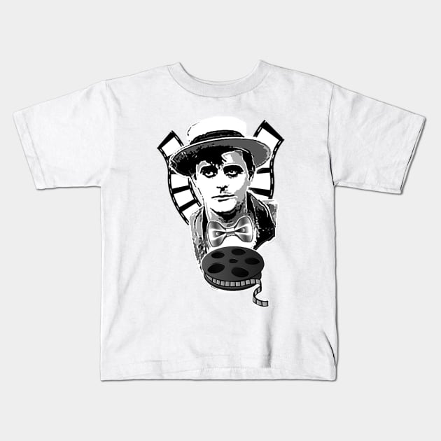 Silent film actor and movies Kids T-Shirt by Marccelus